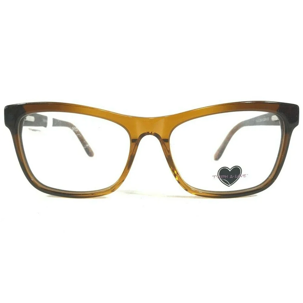 Truth & Love Eyeglasses Frames T & L 12 COL 10 Clear Brown Fade 52-16-135